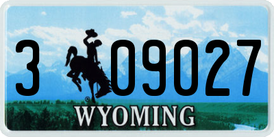 WY license plate 309027