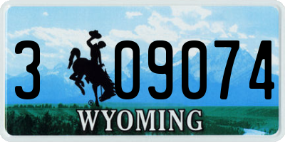 WY license plate 309074