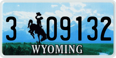 WY license plate 309132