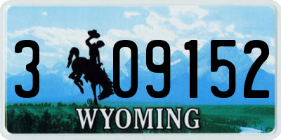 WY license plate 309152