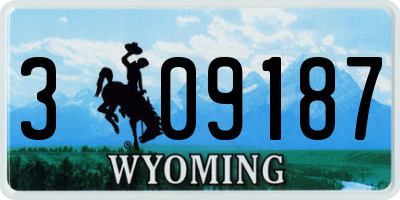 WY license plate 309187