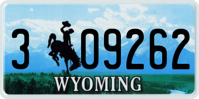 WY license plate 309262