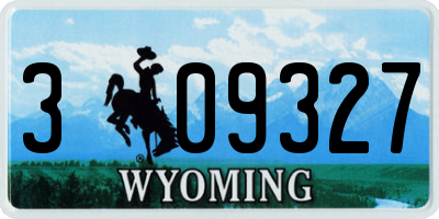 WY license plate 309327
