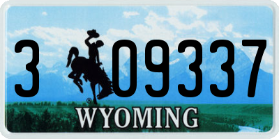 WY license plate 309337