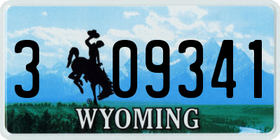 WY license plate 309341