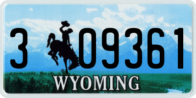 WY license plate 309361