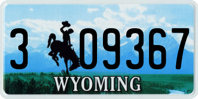 WY license plate 309367