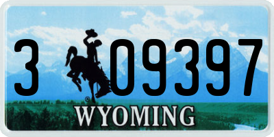 WY license plate 309397