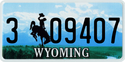WY license plate 309407