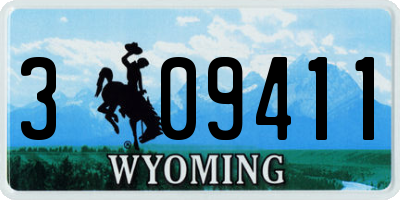 WY license plate 309411