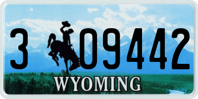WY license plate 309442