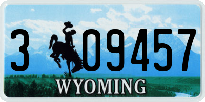 WY license plate 309457