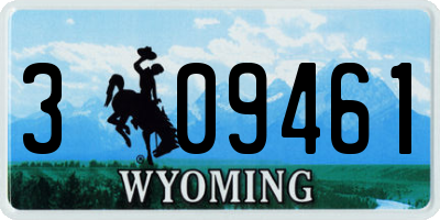 WY license plate 309461