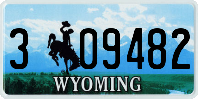 WY license plate 309482