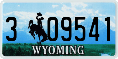 WY license plate 309541