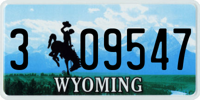 WY license plate 309547
