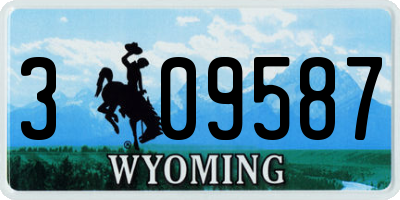 WY license plate 309587