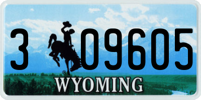 WY license plate 309605