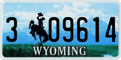 WY license plate 309614