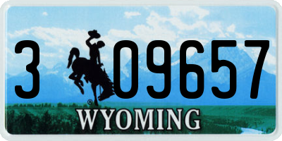WY license plate 309657