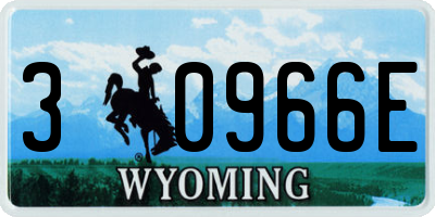 WY license plate 30966E