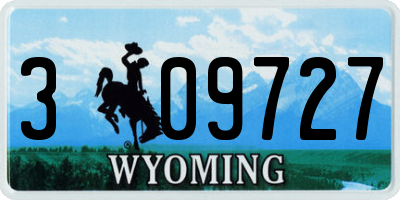 WY license plate 309727