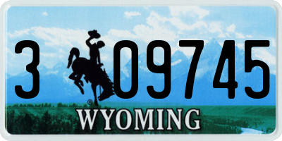 WY license plate 309745