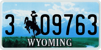 WY license plate 309763