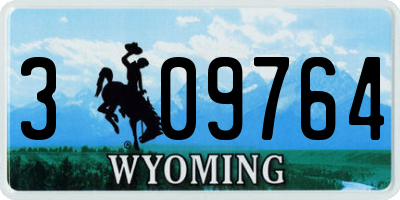 WY license plate 309764