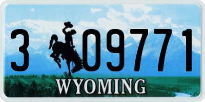 WY license plate 309771