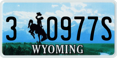 WY license plate 30977S