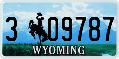 WY license plate 309787