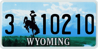 WY license plate 310210