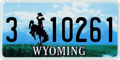 WY license plate 310261