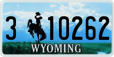 WY license plate 310262