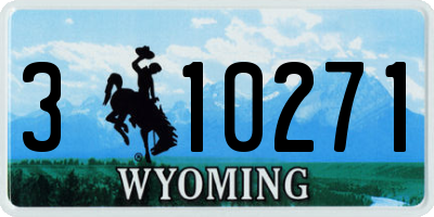 WY license plate 310271