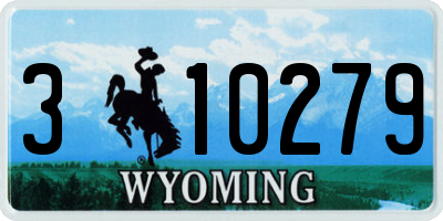 WY license plate 310279