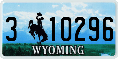 WY license plate 310296