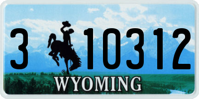 WY license plate 310312