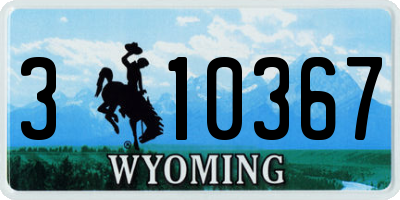WY license plate 310367