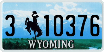 WY license plate 310376
