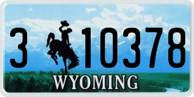 WY license plate 310378