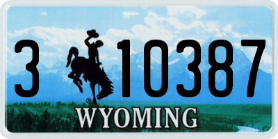 WY license plate 310387