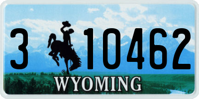 WY license plate 310462