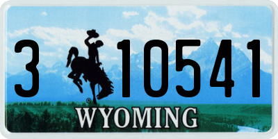 WY license plate 310541