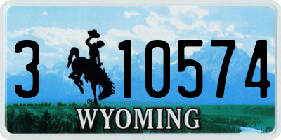 WY license plate 310574