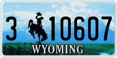 WY license plate 310607