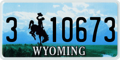 WY license plate 310673