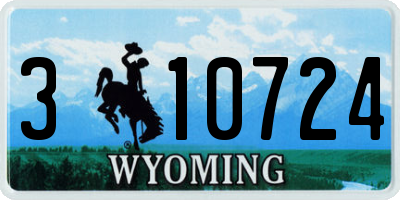 WY license plate 310724