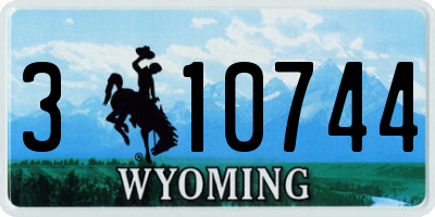 WY license plate 310744